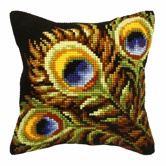 Peacock Feathers - Orchidea Cushion Cross Stitch Kit ORC.9276