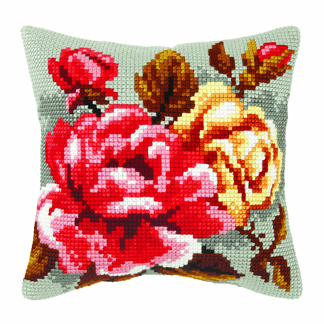 Roses on Grey Background - Orchidea Cushion Cross Stitch Kit ORC.9356