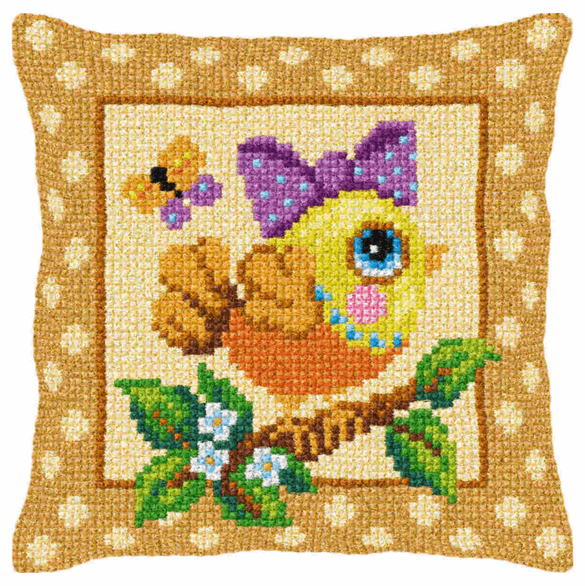 Bird- Orchidea Cushion Cross Stitch Kit ORC.9376