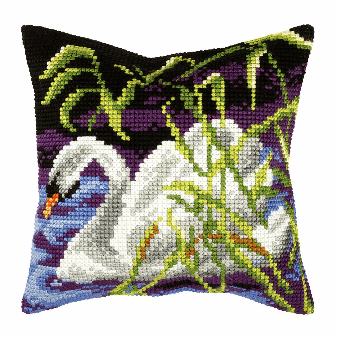 Swan- Orchidea Cushion Cross Stitch Kit ORC.9387