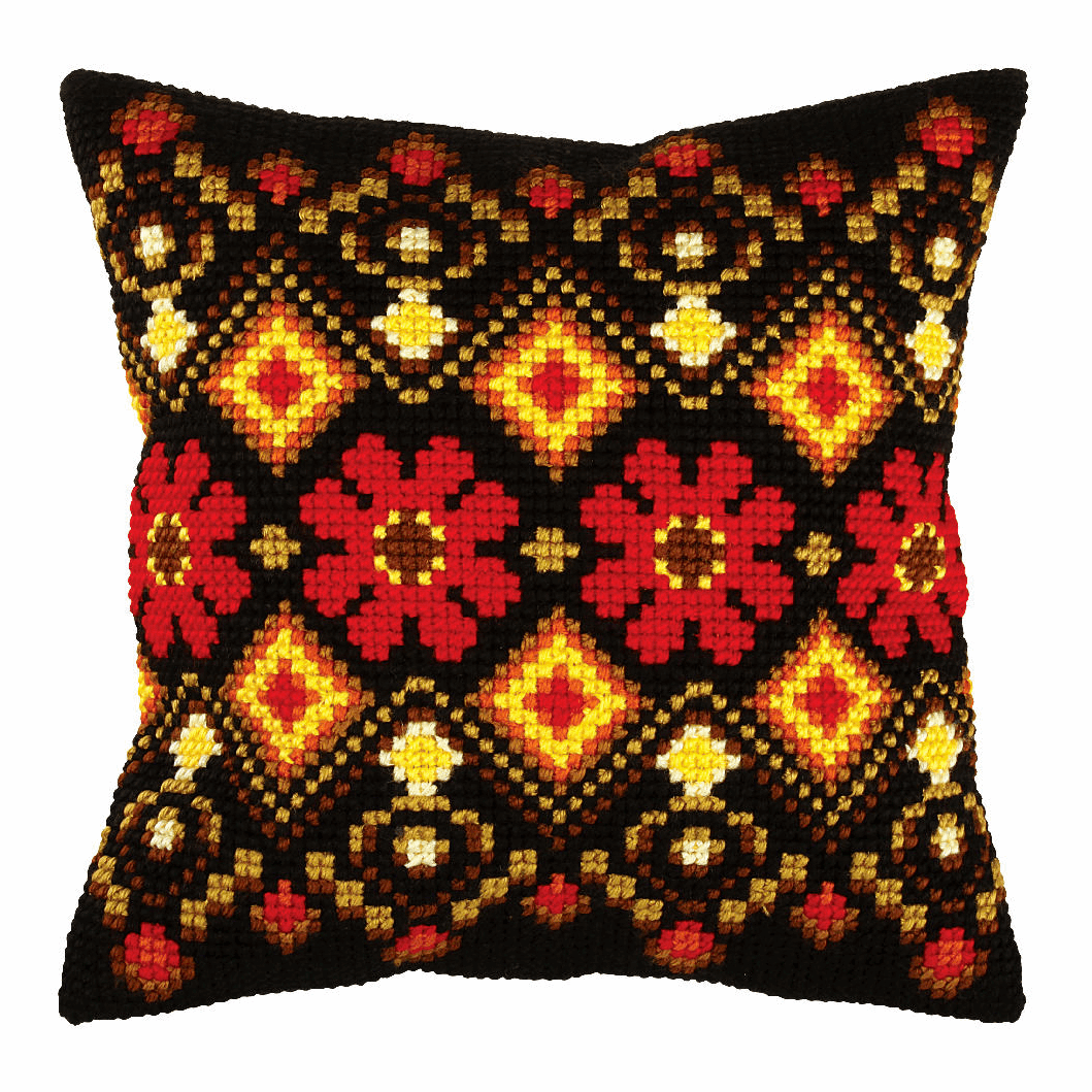 Folk Pattern- Orchidea Cushion Cross Stitch Kit ORC.9394