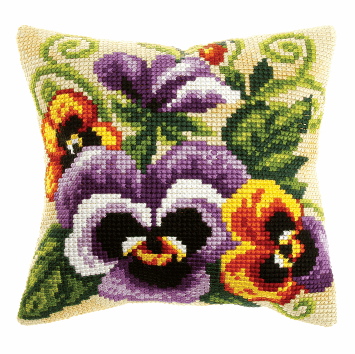 Pansies - Orchidea Cushion Cross Stitch Kit ORC.9536