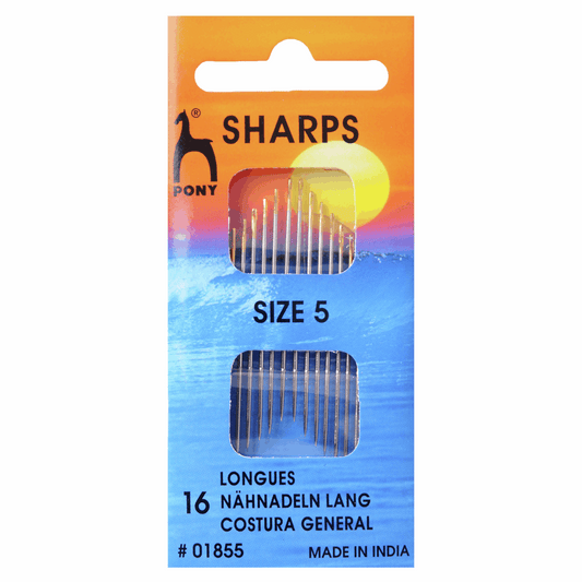 Pony Hand Sewing Needles - Sharps - Gold Eye Size 5