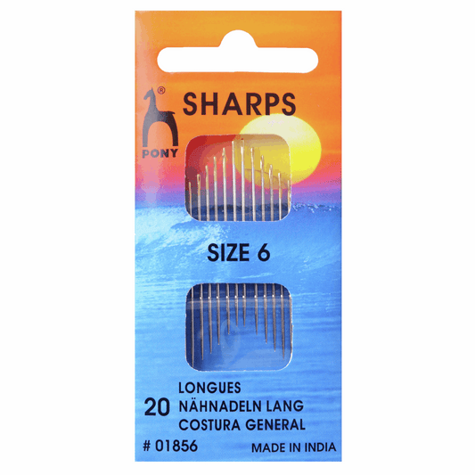 Pony Hand Sewing Needles - Sharps - Gold Eye Size 6