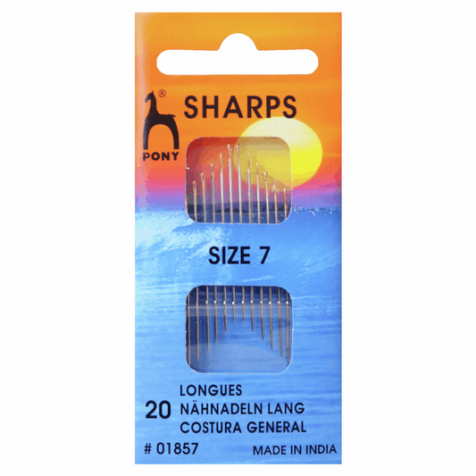 Pony Hand Sewing Needles - Sharps - Gold Eye Size 7