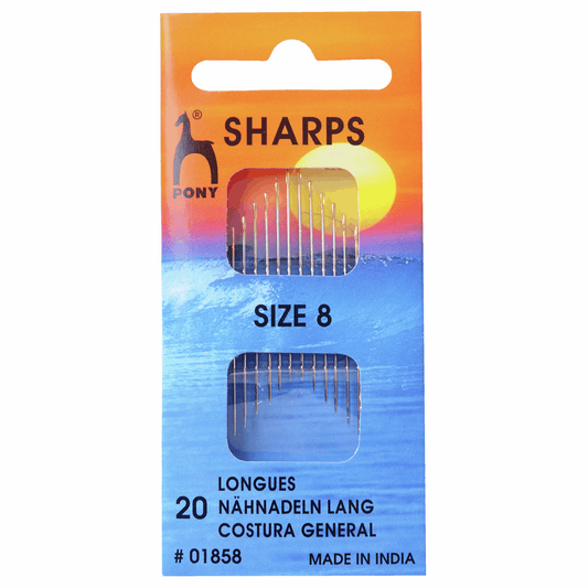 Pony Hand Sewing Needles - Sharps - Gold Eye Size 8