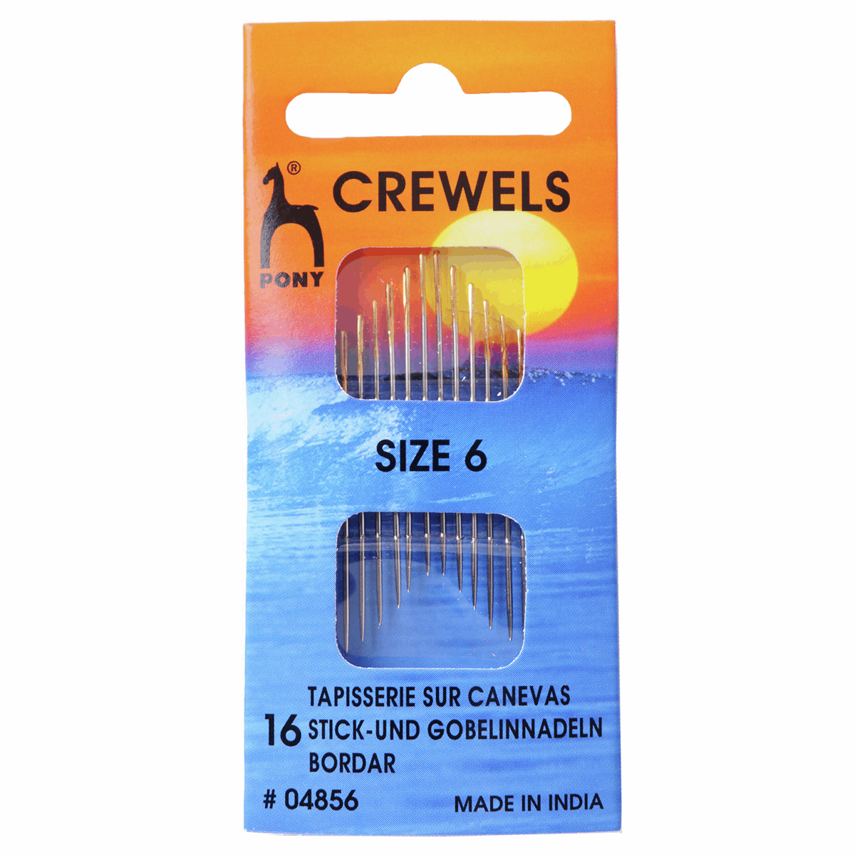 Pony Hand Sewing Needles - Crewels - Gold Eye Size 6