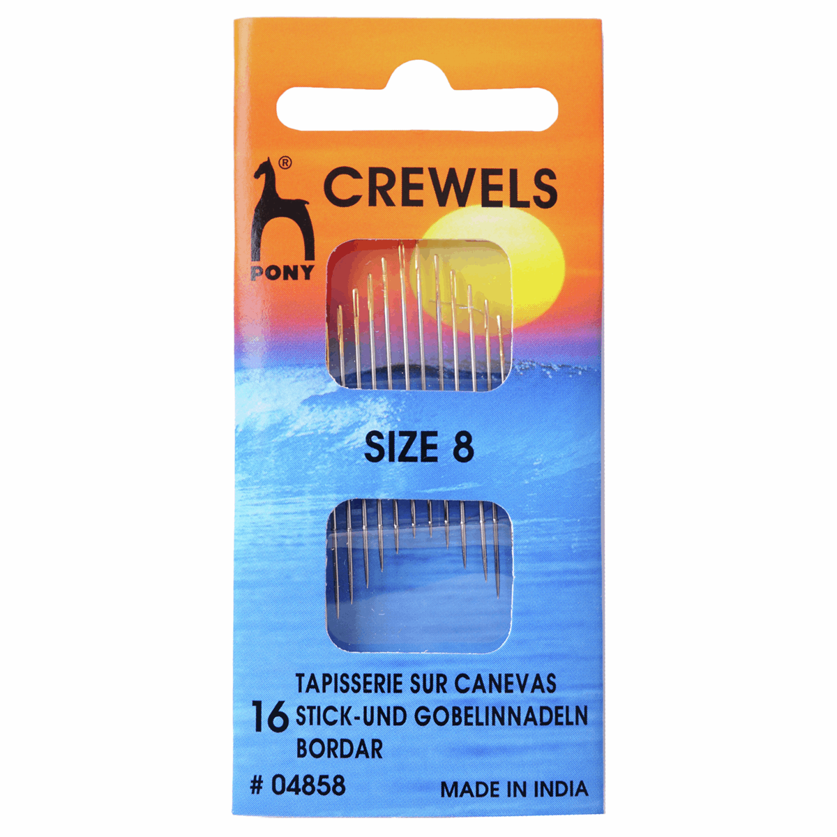 Pony Hand Sewing Needles - Crewels - Gold Eye Size 8