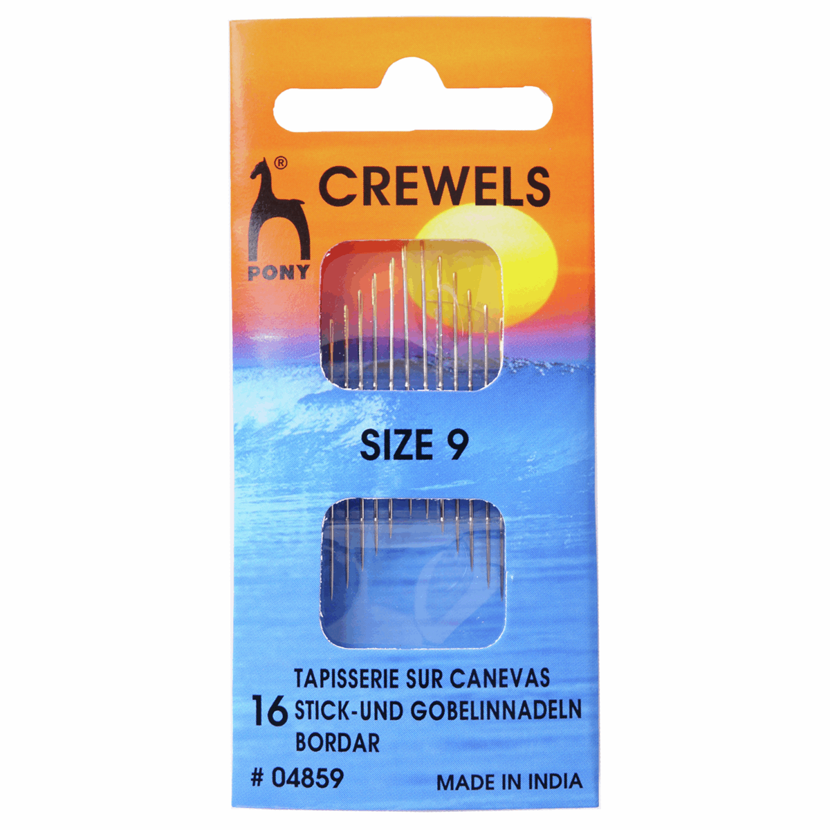 Pony Hand Sewing Needles - Crewels - Gold Eye Size 9