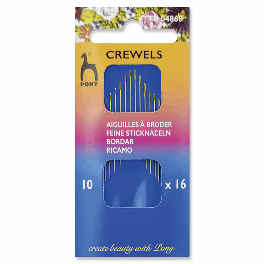 Pony Hand Sewing Needles - Crewels - Gold Eye Size 10