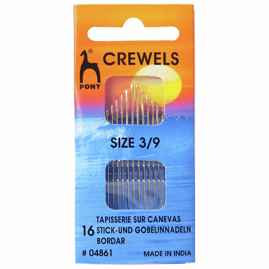 Pony Hand Sewing Needles - Crewels - Gold Eye Sizs 3 to 9