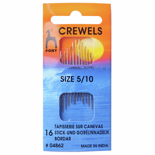 Pony Hand Sewing Needles - Crewels - Gold Eye Sizs 5 to 10