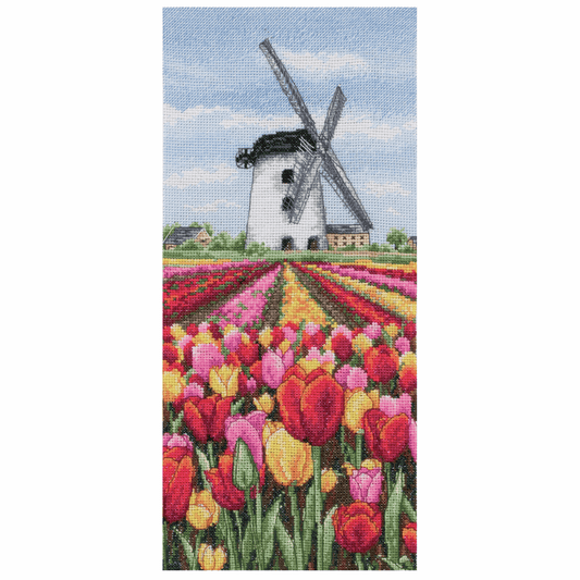 Dutch Tulips Landscape - Anchor Cross Stitch Kit PCE0806