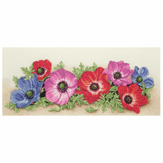 Spray of Anemones - Anchor Cross Stitch Kit PCE733