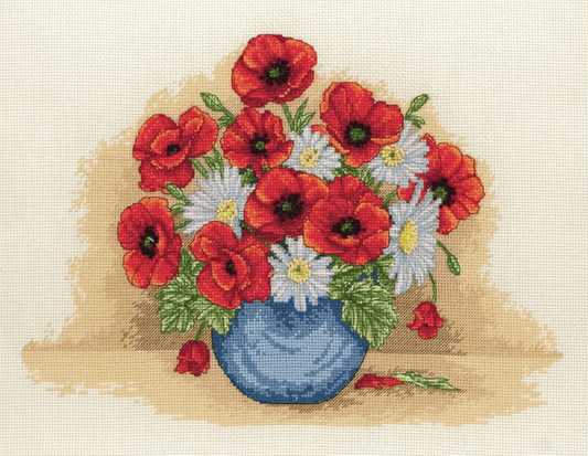 Poppy Spray - Anchor Cross Stitch Kit PCE879