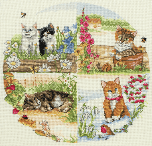 Cats & Seasons - Anchor Cross Stitch Kit PCE895