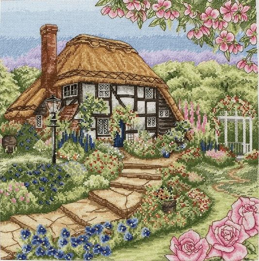 Rose Cottage  - Anchor Cross Stitch Kit PCE944