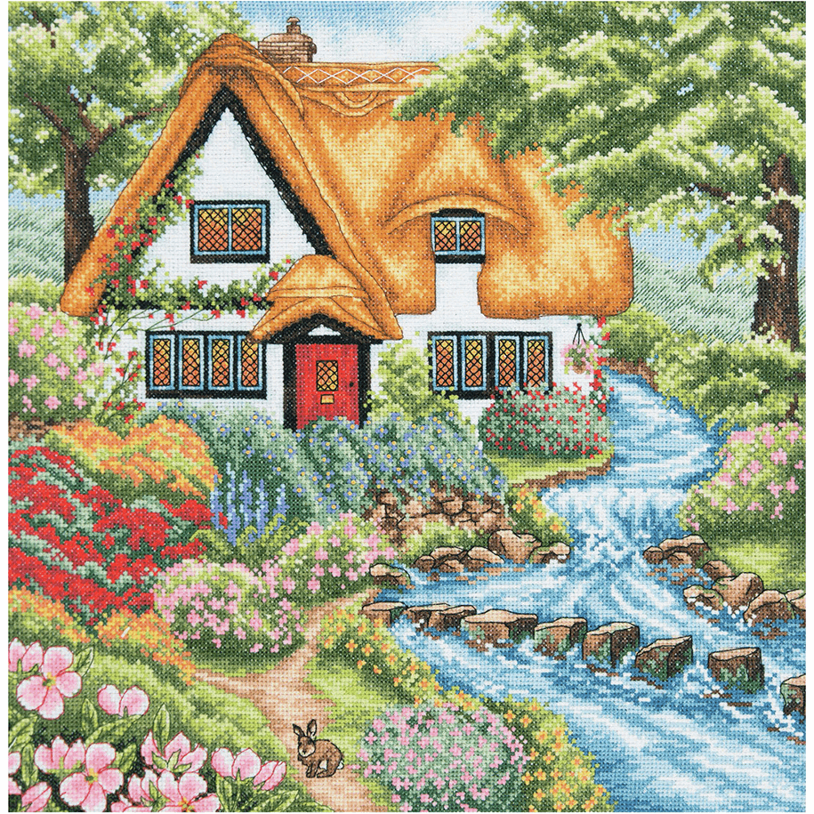 Cottage Stream - Anchor Cross Stitch Kit PCE959