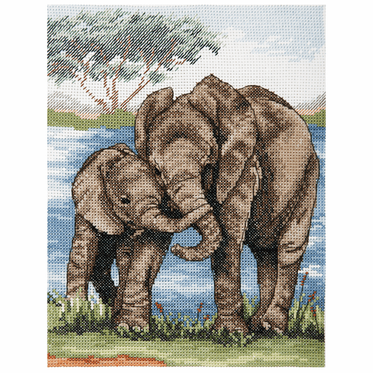 Elephants - Anchor Cross Stitch Kit PCE963