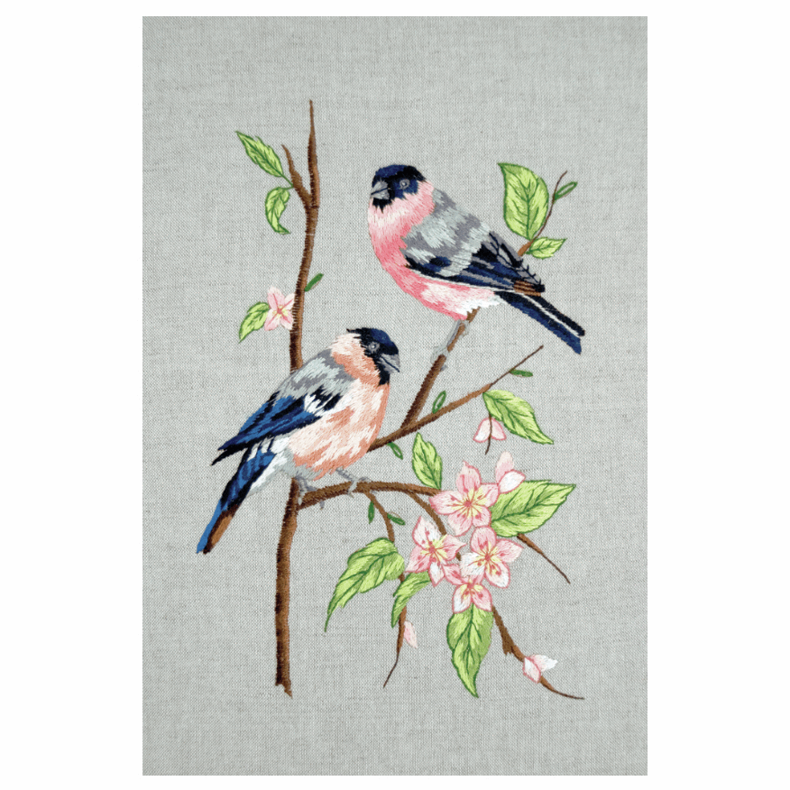 Bullfinches - Birds - Embroidery Kit PE651