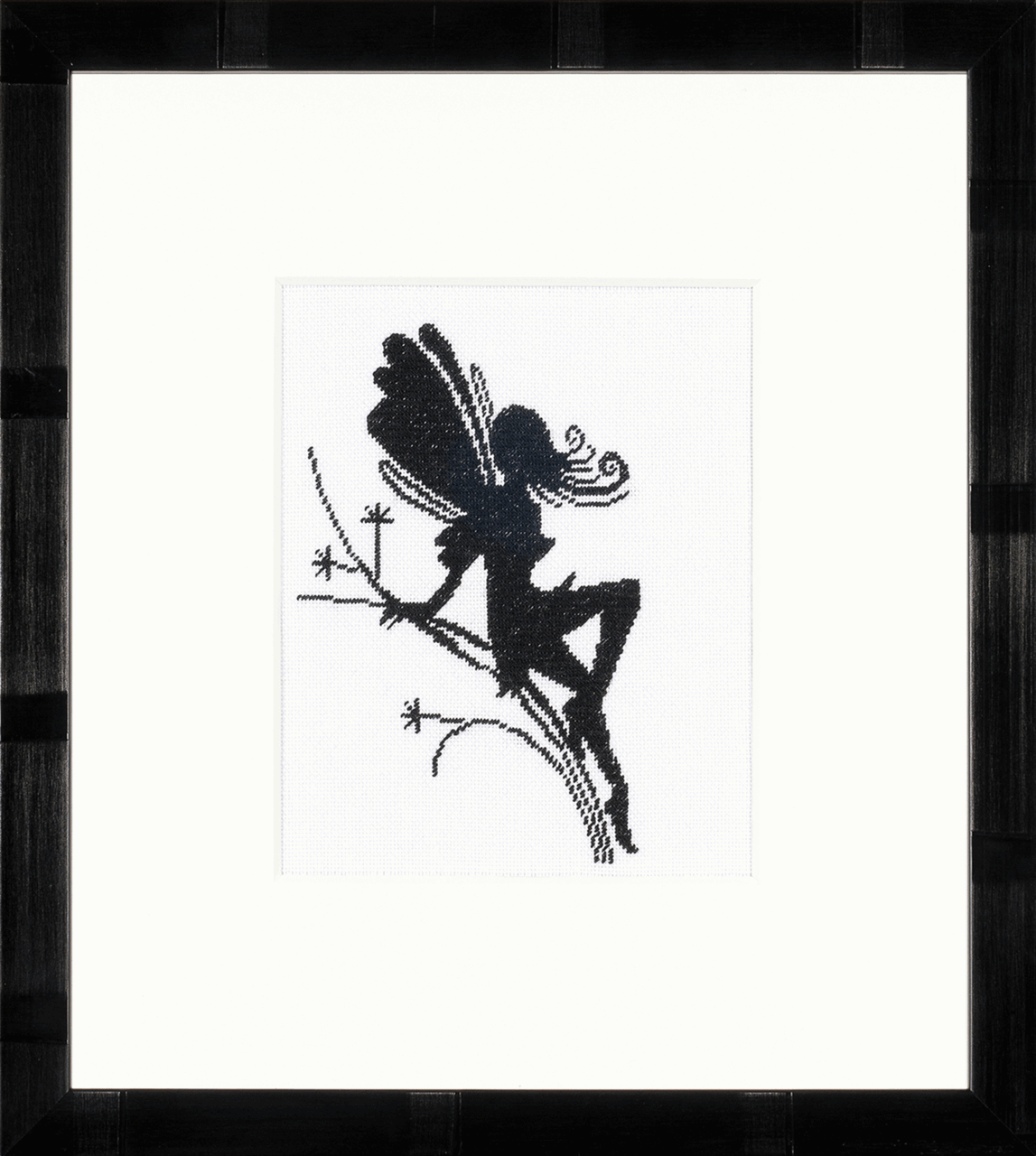 Cute Little Fairy on Twig Silhouette (Evenweave) - Lanarte Cross Stitch Kit PN-0008194