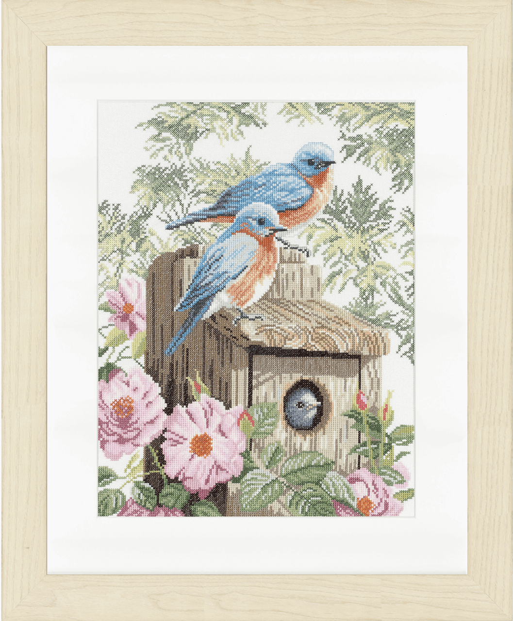 Garden Blue Birds (Evenweave) - Lanarte Cross Stitch Kit PN-0008197