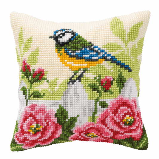 Blue Tit Cushion - Vervaco Cross Stitch Kit PN-0008481