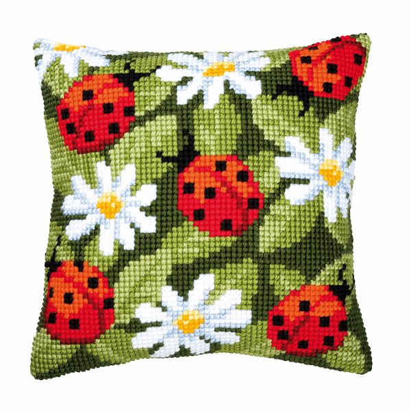 Ladybird Cushion - Vervaco Cross Stitch Kit PN-0008482