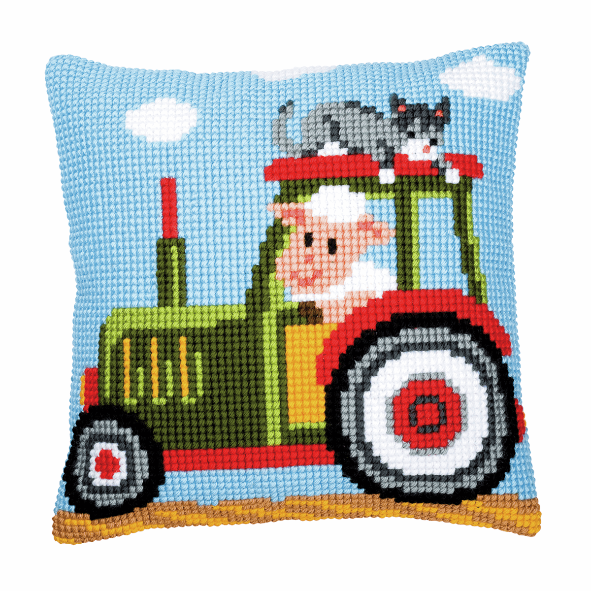 Tractor Cushion - Vervaco Cross Stitch Kit PN-0008483