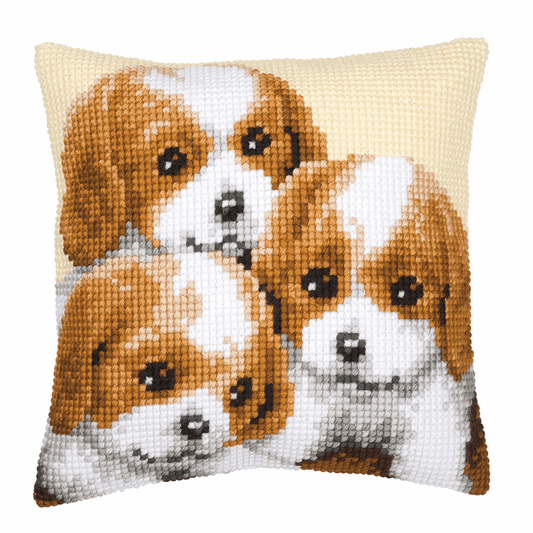 Puppies Cushion - Vervaco Cross Stitch Kit PN-0008507