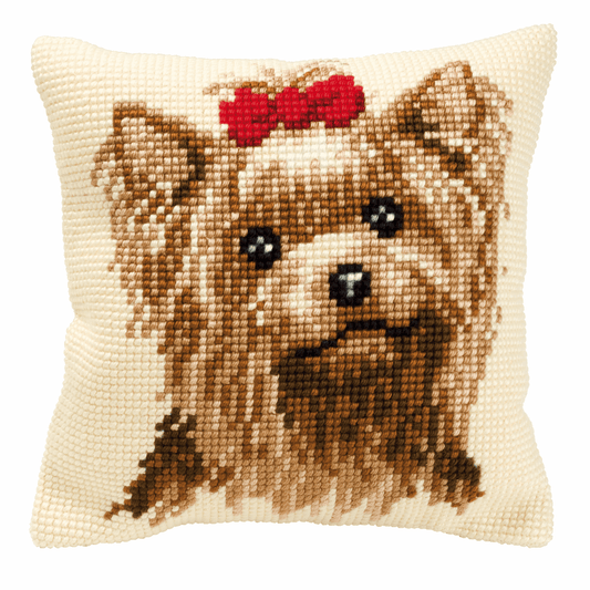 Yorkshire Terrier Cushion - Vervaco Cross Stitch Kit PN-0008538