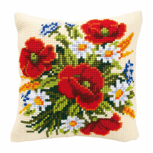 Flowers Cushion - Vervaco Cross Stitch Kit PN-0008562