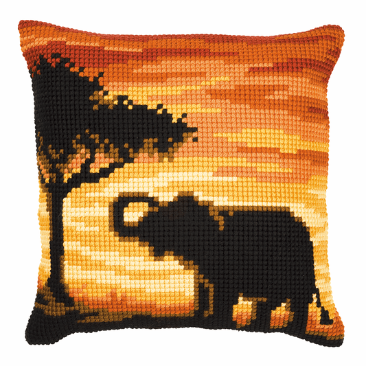 Sunset Elephant - Vervaco Cushion Cross Stitch Kit PN-0008643