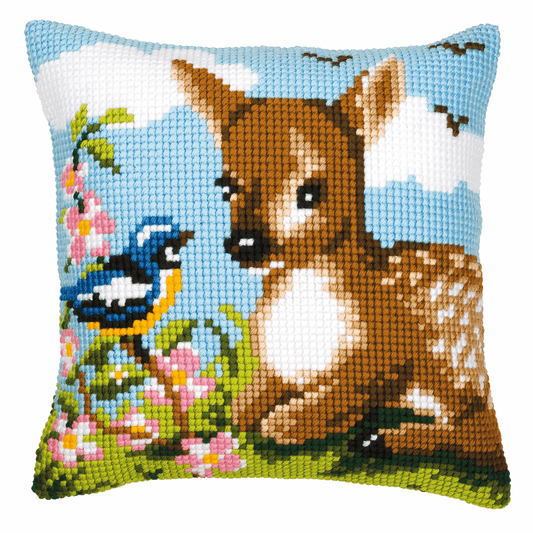 Deer and Bird - Vervaco Cushion Cross Stitch Kit PN-0008691