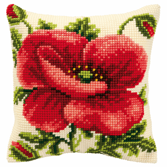 Oriental Poppy - Vervaco Cushion Cross Stitch Kit PN-0008703