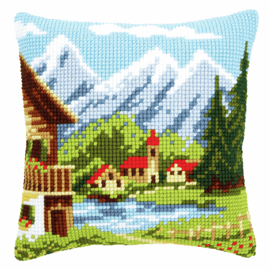 Alpine Village- Vervaco Cushion Cross Stitch Kit PN-0009079