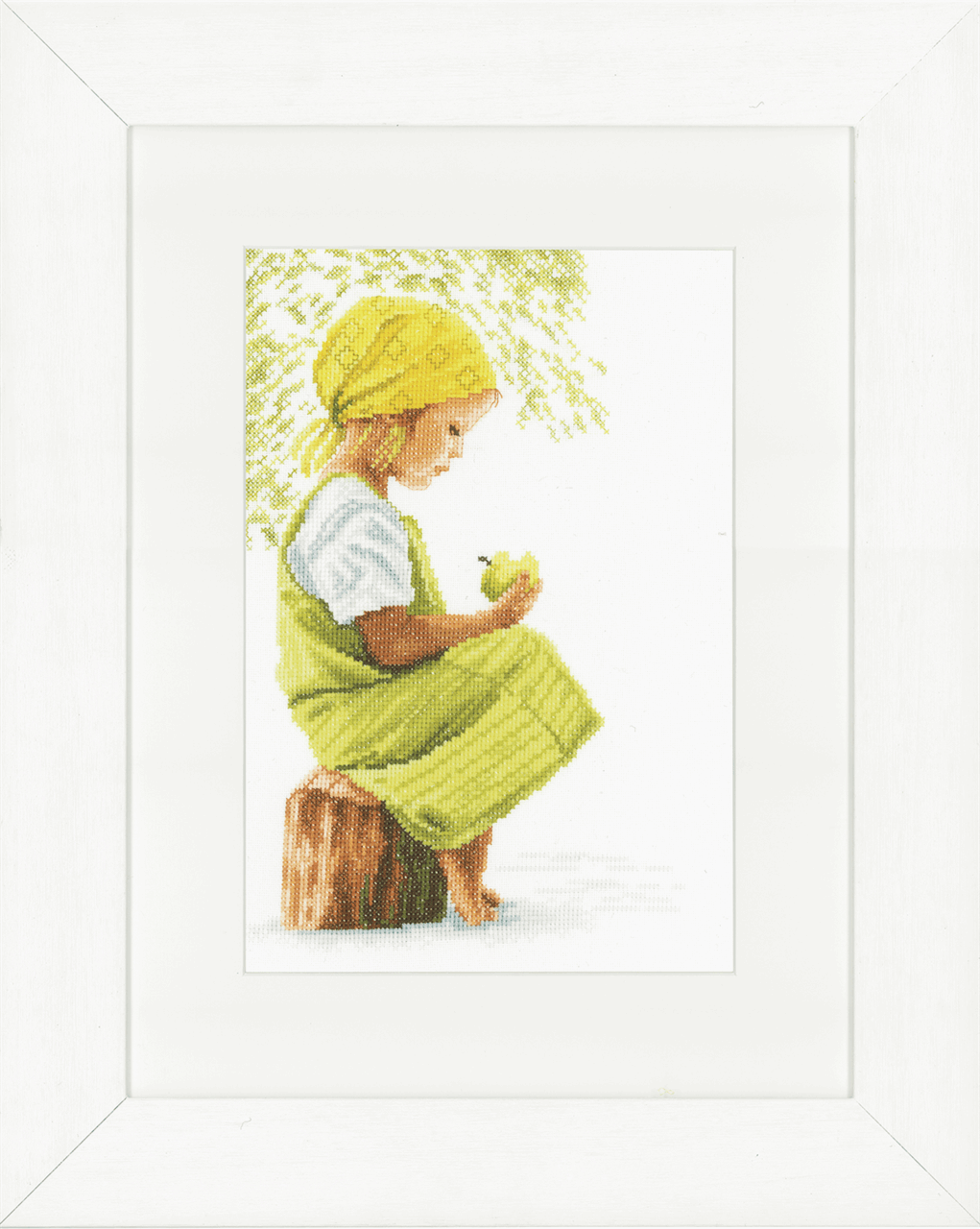 Girl with Apple (Evenweave) - Lanarte Cross Stitch Kit PN-0021200