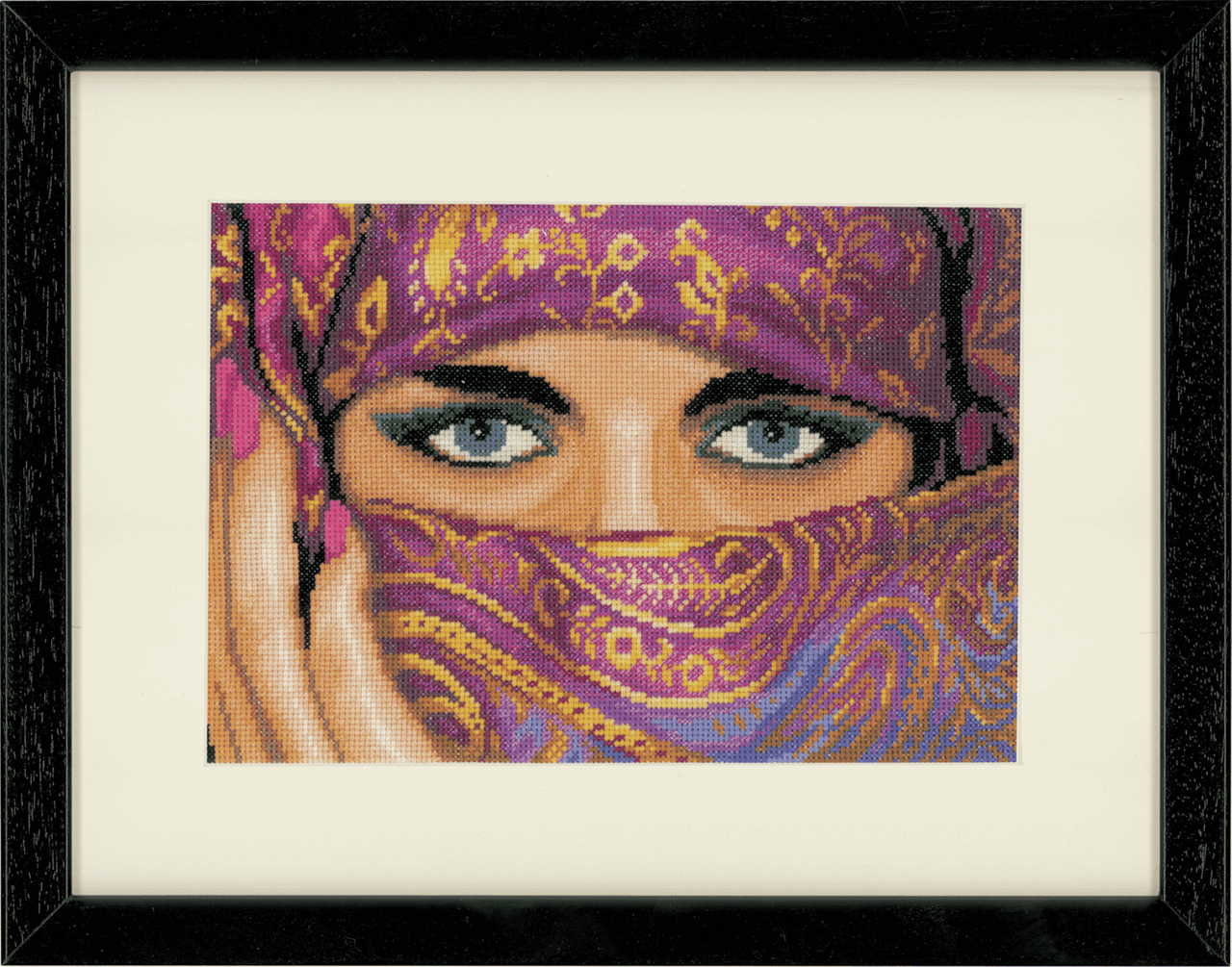 Veiled Woman (Aida, Ivory) - Lanarte Cross Stitch Kit PN-0021203