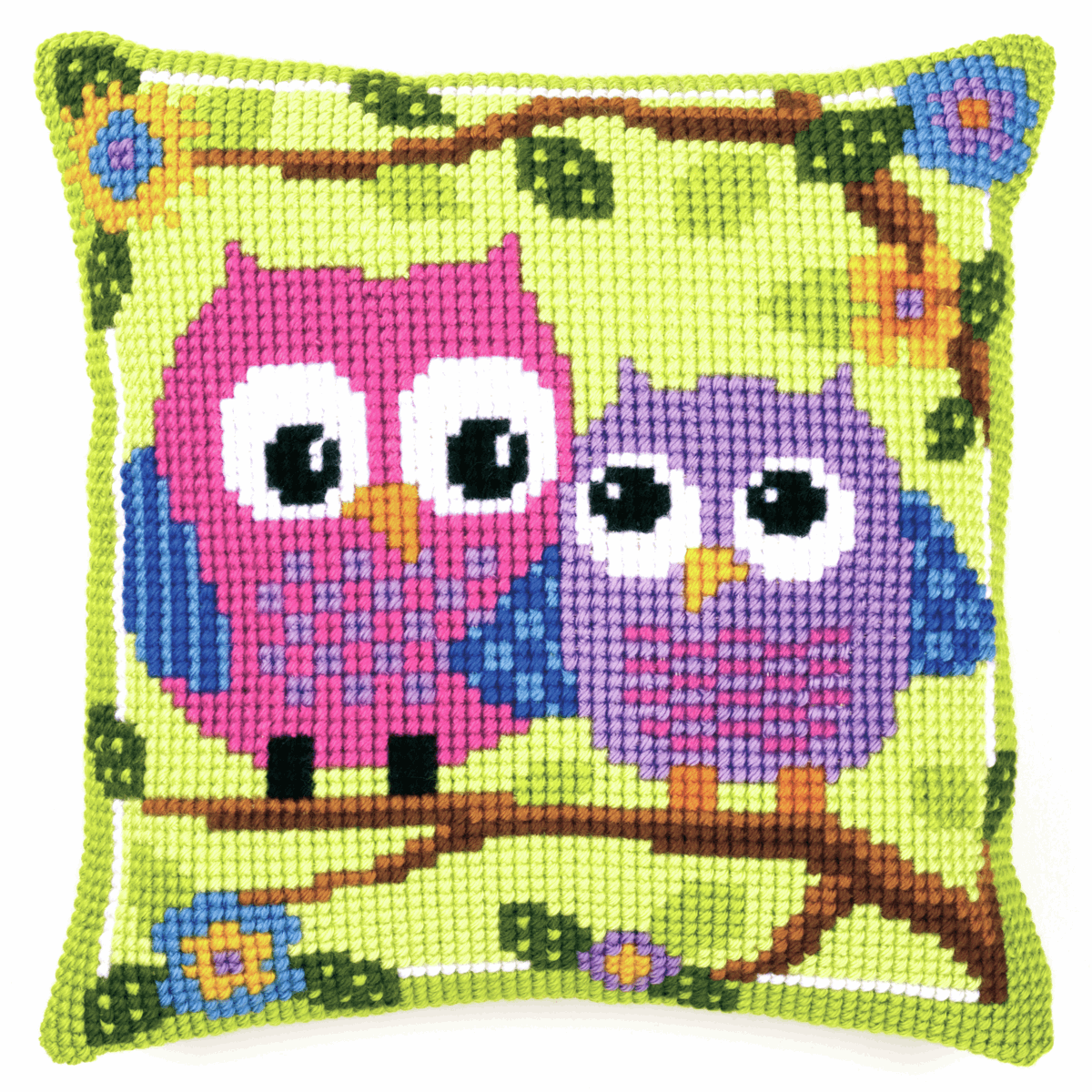 Owls - Vervaco Cushion Cross Stitch Kit PN-0021540