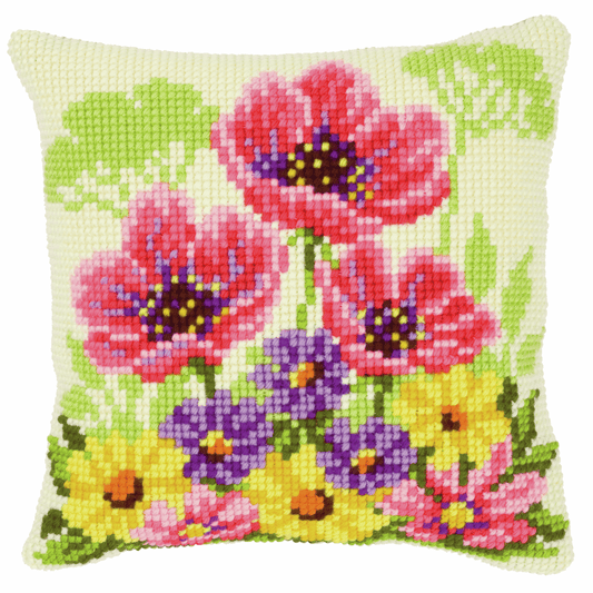 Poppies - Vervaco Cushion Cross Stitch Kit PN-0143708