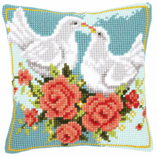 White Doves - Vervaco Cushion Cross Stitch Kit PN-0143723