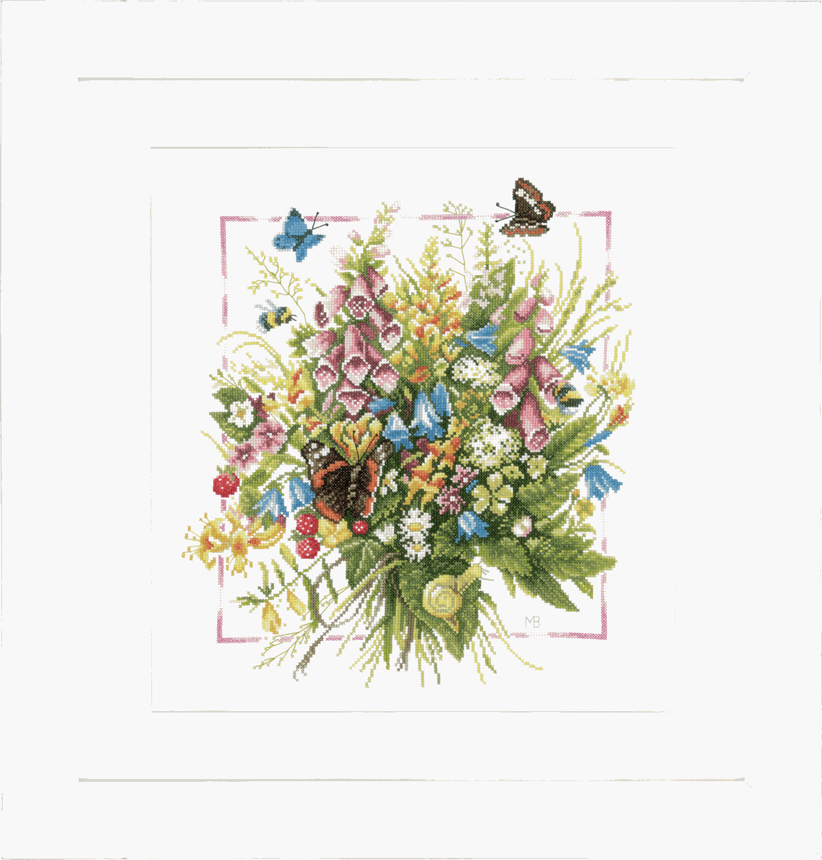 Summer Bouquet (Aida, W) - Lanarte Cross Stitch Kit PN-0144571