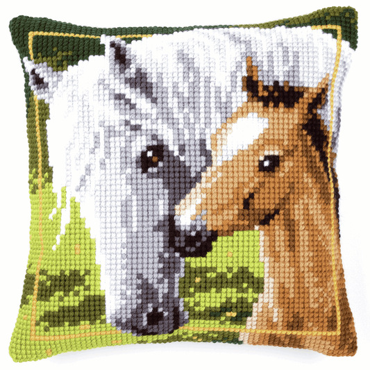 Mare and Foal - Vervaco Cushion Cross Stitch Kit PN-0144668