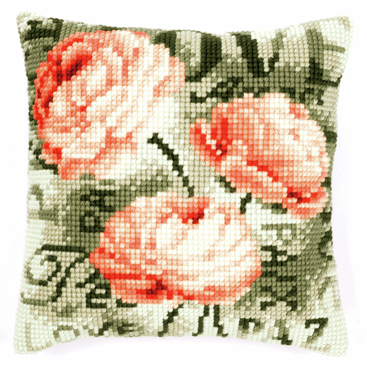 Peony - Vervaco Cushion Cross Stitch Kit PN-0144838