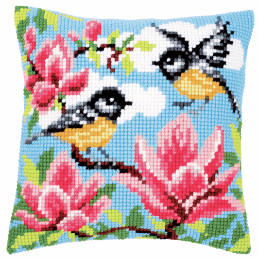 Blue Tits- Vervaco Cushion Cross Stitch Kit PN-0145589