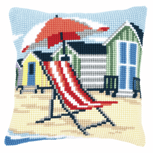 Beach Chair - Vervaco Cushion Cross Stitch Kit PN-0145641