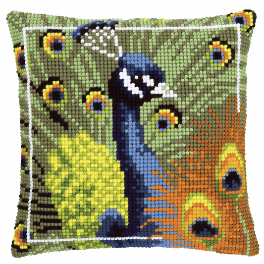 Peacock - Vervaco Cushion Cross Stitch Kit PN-0145700