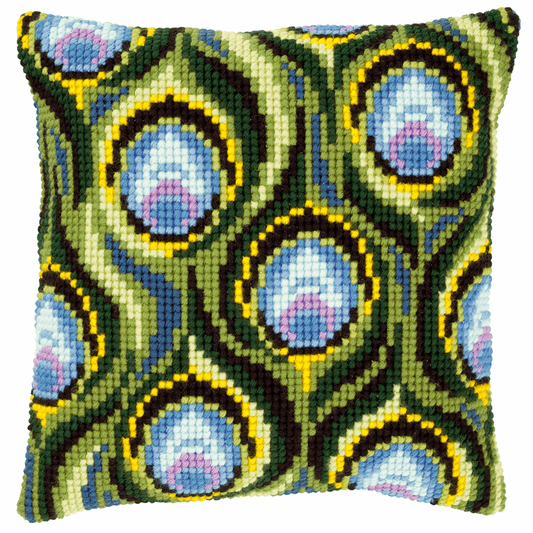 Peacock Feathers - Vervaco Cushion Cross Stitch Kit PN-0145969