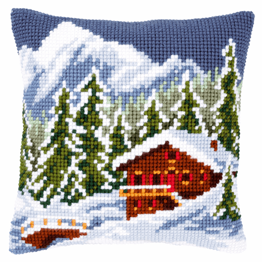 Snow Landscape  - Vervaco Cushion Cross Stitch Kit PN-0146240