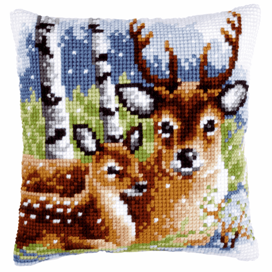 Deer Family  - Vervaco Cushion Cross Stitch Kit PN-0147043